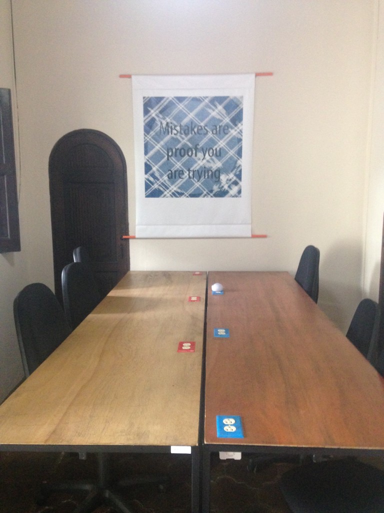 One of the many shared spaces at the Impact Hub Antigua